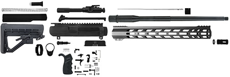 TacFire SSRK308LPK18BN AR Build Kit Rifle 308 Win AR-10 Black Nitride Aluminum 5/8"-24 tpi *Sports South Exclusive.