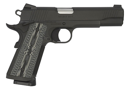 Colt Mfg O1082CCU CCU Government 9mm Luger 9+1 5" Stainless National Match Barrel, Matte Black DLC Serrated Stainless Steel Slide  &  Frame w/Beavertail, Black Scalloped G10 Grip, Ambidextrous