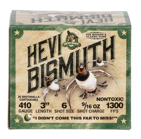 HEVI-Shot HS19006 HEVI-Bismuth  410Gauge 3" 9/16oz Bismuth 6Shot 25 Per Box/10 Case