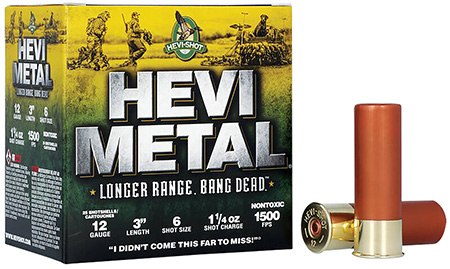 HEVI-Metal HS38006 HEVI-Metal Longer Range 12Gauge 3" 1 1/4oz 6Shot 25 Per Box/10 Case