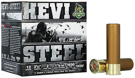 HEVI-Shot HS65002 HEVI-Steel  12Gauge 3.50" 1 3/8oz 2Shot 25 Per Box/10 Case