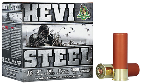 HEVI-Shot HS60088 HEVI-Steel  12Gauge 3" 1 1/4oz BBShot 25 Per Box/10 Case