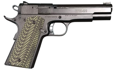 Rock Island 56794 XT Magnum 22 MAG 14+1 5" Bull Barrel, Exclusive Black Armor Cerakote Barrel/Frame w/Beavertail/Serrated Slide, Skeltonized Trigger, Green G10 Grip, Grip Safety