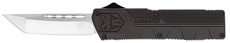 CobraTec Knives BCTLWTNS Lightweight  3.25" OTF Tanto Plain D2 Steel Blade/Black Aluminum Handle Includes Pocket Clip