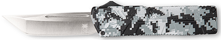 CobraTec Knives WDCCTLETNS Lightweight  3.25" OTF Tanto Plain D2 Steel Blade/Winter Digi Camo Aluminum Handle Includes Pocket Clip