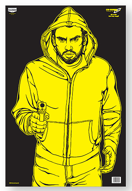 Birchwood Casey 37035 EZE-Scorer  Silhouette Paper Hanging 23" x 35" Black/Yellow 5 Pack