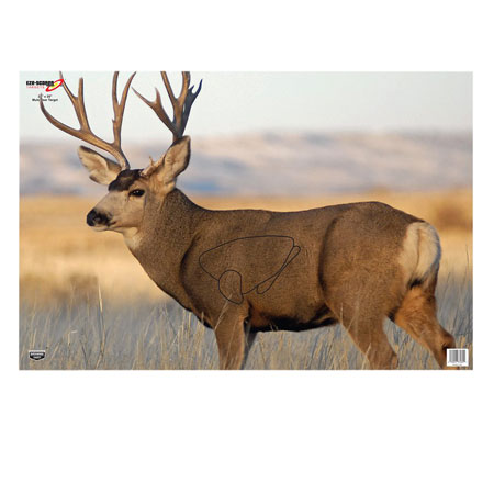 Birchwood Casey 37482 EZE-Scorer  Mule Deer Paper Hanging 23" x 35" Multi-Color 2 Per Pkg