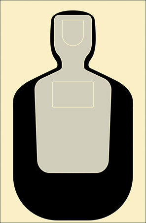 Action Target TQ19100 Qualification Standard Silhouette Paper Hanging 24" x 45" Black/Gray/White 100 Per Box