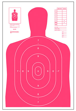 Action Target B27ERD100 Qualification High Visibility Fluorescent Silhouette Paper 23" x 35" Red/White 100 Per Box