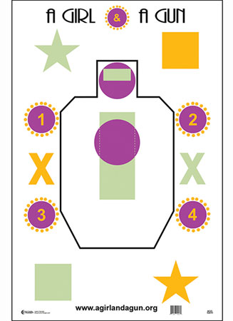 Action Target AGG100 Training A Girl  &  A Gun IDPA Silhouette Paper 23" x 35" Multi-Color 100 Per Box