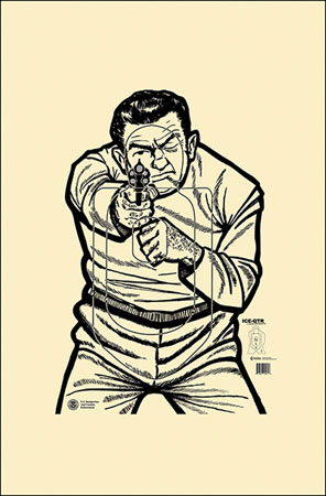 Action Target ICEQT2009100 Qualification US Immigration  &  Customs Enforcement Man w/Gun Paper Hanging 17.50" x 23" Black/White 100 Per Box