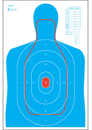 Action Target RCB27EQ100 Qualification B-27E  &  FBI Q Combo Silhouette Hanging Paper 23" x 35" Blue/White 100 Per Box
