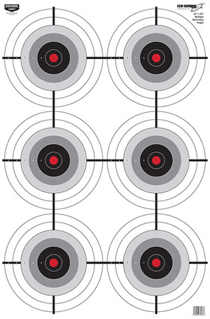 Birchwood Casey 37038 EZE-Scorer  6-Bullseye Paper Target 23" x 35" 100 Per Pack