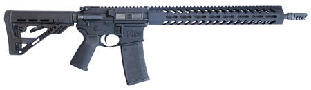 HM Defense HM15FMB556L Defender M5L  5.56x45mm NATO Caliber with 16" Barrel, 30+1 Capacity, Black Hard Coat Anodized Metal Finish, Black Mil-Spec HM Stock  &  Enhanced Polymer Grip Right Hand