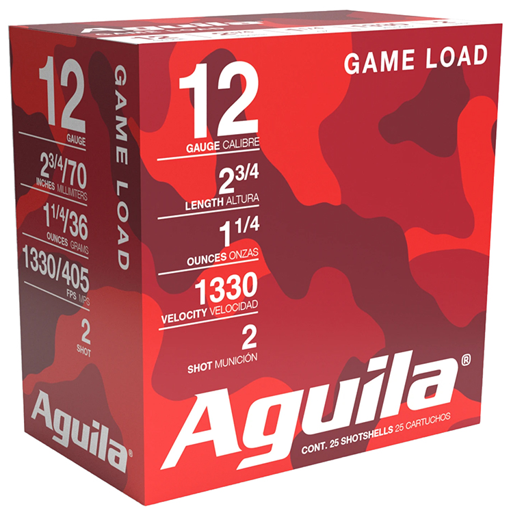 Aguila 1CHB1202 Birdshot High Velocity 12Gauge 2.75" 1 1/4oz 2Shot 25 Per Box/10 Case