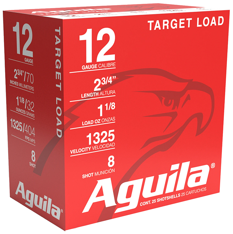 Aguila 1CHB1248 Sporting Clays  12Gauge 2.75" 1 1/8oz 8Shot 25 Per Box/10 Case