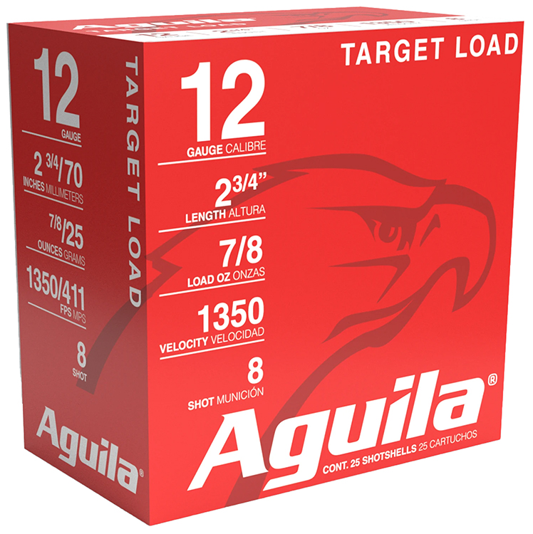 Aguila 1CHB1252 Target Load Competition 12Gauge 2.75" 7/8oz 8Shot 25 Per Box/10 Case