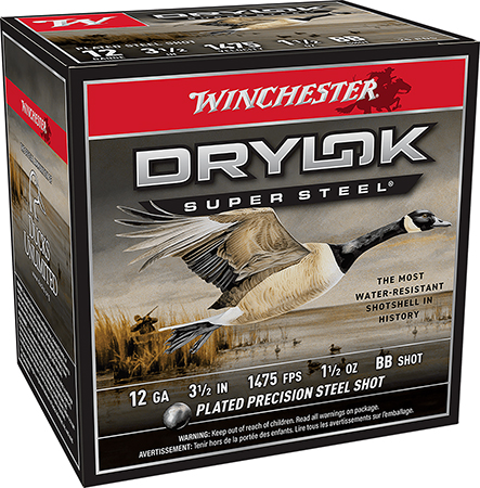 Winchester Ammo SSH12LHBB Drylok Super Steel High Velocity 12Gauge 3.50" 1 1/2oz BBShot 25 Per Box/10 Case