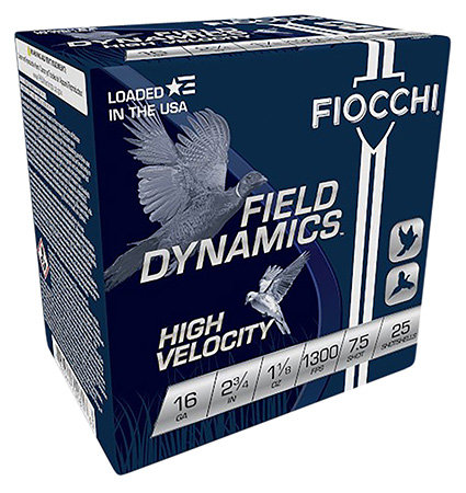 Fiocchi 16HV75 Field Dynamics High Velocity 16Gauge 2.75" 1 1/8oz 7.5Shot 25 Per Box/10 Case
