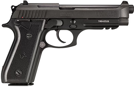 Taurus 1-920151-17 92  Full Size Frame 9mm Luger 17+1 5" Matte Black Stainless Steel Barrel, Serrated Steel Slide, Black Anodized Aluminum Frame w/Picatinny Rail, Black Rubber Grip, Right Hand