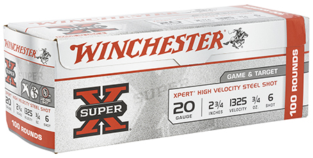 Winchester Ammo WE20GTVP6 Super X Xpert High Velocity 20Gauge 2.75" 3/4oz 6Shot 100 Per Box/2 Case *Value Pack