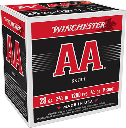 Winchester Ammo AA289 AA  28Gauge 2.75" 3/4oz 9Shot 25 Per Box/10 Case
