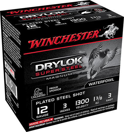 Winchester Ammo XSM1233 Drylok Super Steel Magnum 12Gauge 3" 1 3/8oz 3Shot 25 Per Box/10 Case