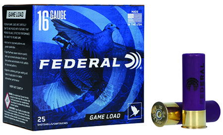 Federal H1608 Game-Shok Upland 16Gauge 2.75" 1oz 8Shot 25 Per Box/10 Case
