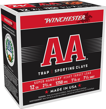 Winchester Ammo AAHA127 AA Super Handicap Heavy Target 12Gauge 2.75" 1 1/8oz 7.5Shot 25 Per Box/10 Case