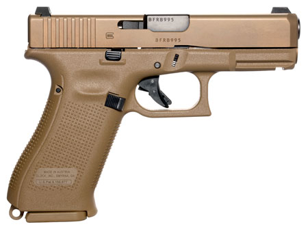 Glock UX1950703 G19X  Compact 9mm Luger 19+1 4.02" Black GMB Barrel, Coyote nPVD Serrated Slide, Coyote Brown Polymer Frame w/Accessory Rail, Coyote Brown Textured Polymer Grip, Ambidextrous USA Made