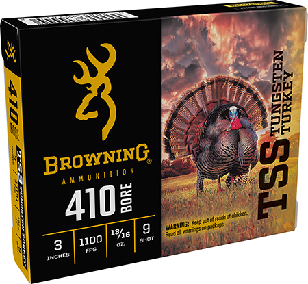 Browning Ammo B193924139 TSS Tungsten Turkey 410Gauge 3" 13/16oz Tungsten 9Shot 5 Per Box/20 Case