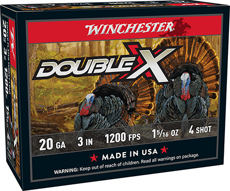 Winchester Ammo STH2034 Double X High Velocity Turkey 20Gauge 3" 1 5/16oz 4Shot 10 Per Box/10 Case