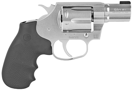 Colt Mfg COBRASB2BB Cobra  38 Special 6 Shot 2" Brushed Stainless Steel Barrel  &  Cylinder,  Matte Stainless  Frame, Black Hogue Rubber w/Finger Grooves Grip