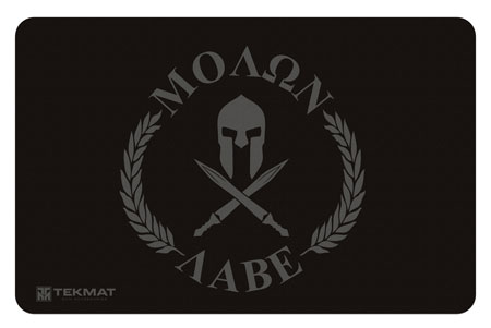 TekMat TEKR17MOLONLABE Molon Labe Cleaning Mat Black/Gray Rubber 11"x17" Molon Labe Spartan