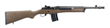 Ruger 5889 Mini-14 Tactical 5.56x45mm NATO 20+1 16.12" Blued Threaded Barrel, Blued Drilled  &  Tapped Stainless Steel Receiver, Black Speckled Brown, Factory Installed Flash Suppressor, Right Hand