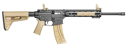 Smith  &  Wesson 10210 M & P15-22 Sport 22 LR Caliber with 25+1 Capacity, 16.50" Barrel, Matte Black Metal Finish  &  Adjustable Magpul MOE SL Flat Dark Earth Stock Right Hand