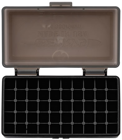 Berry's 19642 Ammo Box  9mm/380ACP Smoke/Black Polypropylene 50rd