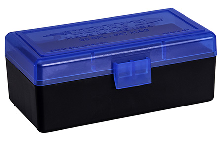 Berry's 36713 Ammo Box  38Special/357Mag Blue/Black Polypropylene 50rd