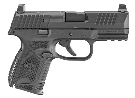 FN 66100572 509C MRD Compact Frame9mm Luger 10+1 3.70" Black Recessed Target Crown Steel Barrel, Black PVD Optic Ready/Serrated Steel Slide  &  Polymer Frame w/Picatinny Rail,  Ambidextrous