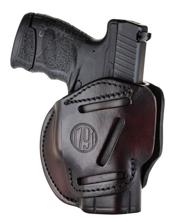 1791 Gunleather 3WH3SBRA 3-Way  IWB/OWB Size 03 Signature Brown Leather Belt Loop Compatible w/ Glock 26 Compatible w/ Ruger LC9 Compatible w/ S&W M & P Shield Ambidextrous Hand