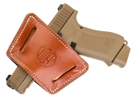 1791 Gunleather UIWXCBRA UIW Max  IWB/OWB Classic Brown Leather Belt Clip Fits Most Mid-Large Frame Autos with Rail, Laser  &  Light Ambidextrous