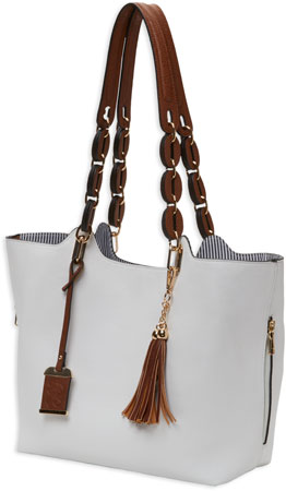 Bulldog BDP055 Tote Purse w/Holster White Leather Most Sm Pistols  &  Revolvers Ambidextrous Hand