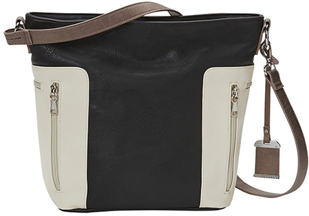 Bulldog BDP070 Hobo Purse w/Holster Black w/Tan Trim PU Leather Most Sm Pistols  &  Revolvers Ambidextrous Hand