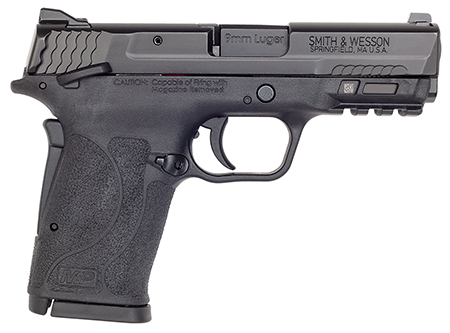Smith  &  Wesson 12436 M & P Shield EZ M2.0 Compact Slim 9mm Luger 8+1 3.67" Black Armornite Barrel  &  Serrated Slide, Matte Black Polymer Frame w/Picatinny Rail Black Polymer Grips Right Hand
