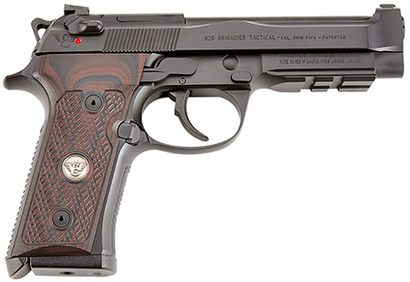 Wilson Combat BER92VT9 92G Vertec/Brigadier Tactical 9mm Luger Caliber with 4.70" Barrel, 15+1 Capacity, Overall Black Finish Steel, Picatinny Rail Frame, Serrated Slide  &  Black Cherry G10 Grip