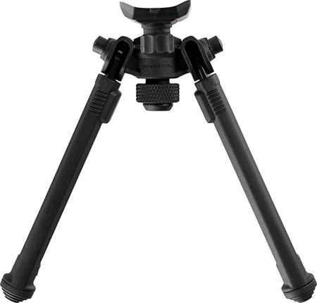 Magpul MAG1075-BLK Bipod  made of Aluminum with Black Finish, Sling Stud Attachment, 6.30-10.30" Vertical Adjustment,  &  Rubber Feet for AR-Platform