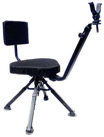 BenchMaster BMGBSC2 Ground Hunting Shooting Chair 4 Leg Rotating Steel Black