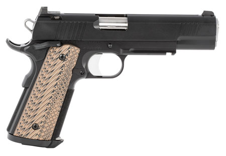 Dan Wesson 01814 Specialist  10mm Auto 8+1 5" Stainless Steel Barrel, Black Duty Serrated Steel Slide, Frame w/Beavertail  &  Picatinny Rail, Black/Brown G10 Grip, Ambidextrous