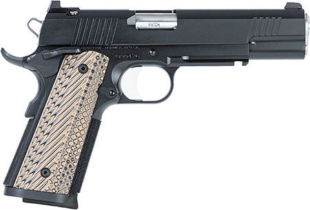 Dan Wesson 01801 Specialist  45 ACP 8+1 5" Stainless Steel Barrel, Black Duty Serrated Steel Slide, Frame w/Beavertail  &  Picatinny Rail, Black/Brown G10 Grip, Ambidextrous