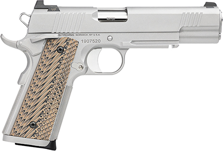 Dan Wesson 01802 Specialist  45 ACP 8+1 5" Stainless Steel Barrel, Bead Blasted Serrated Stainless Steel Slide, Frame w/Beavertail  &  Picatinny Rail, Black/Brown G10 Grip, Ambidextrous